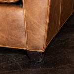 ARHAUS Camden Collection Loveseat in Brown Leather Upholstery - Image 6