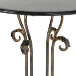 Black Marble Top Pedestal Table on Iron Foliate Base - Image 3