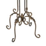 Black Marble Top Pedestal Table on Iron Foliate Base - Image 4