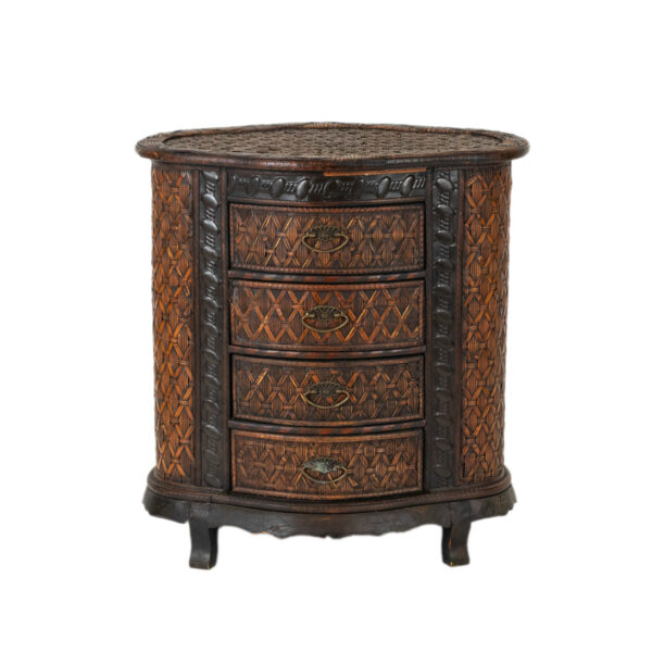 Woven Rattan Four Drawer Chest - Image 1