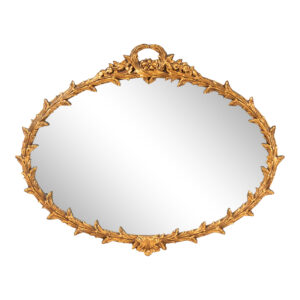 French Provincial Gold Gilt Oval Framed Mirror