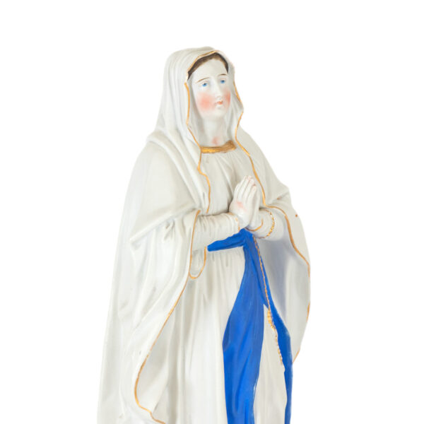 Antique Porcelain Bisque “Our Lady of Lourdes” Statue - Image 2