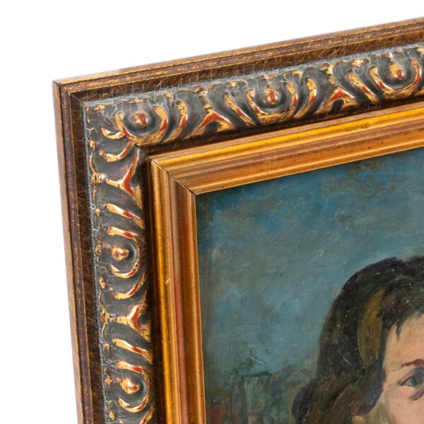Vintage WALTER EMERSON BAUM “Portrait of a Child” Original Oil - Image 2