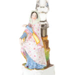 Vintage Porcelain Figural Trumpet Flower Vase - Image 2