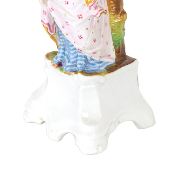 Vintage Porcelain Figural Trumpet Flower Vase - Image 4