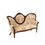 Victorian Style Child’s Settee with Tufted Floral Upholstery - Image 2
