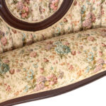 Victorian Style Child’s Settee with Tufted Floral Upholstery - Image 5