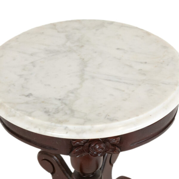 Victorian Style Child’s Parlor Table with Tufted Floral Upholstery - Image 2