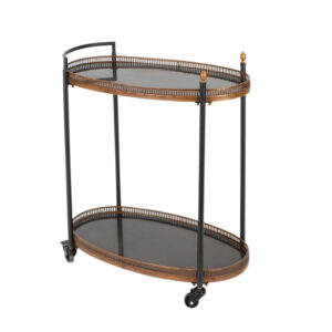 Vintage French Oval Cocktail Trolley