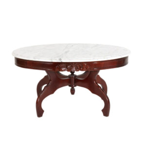Victorian Style Marble Top Parlor Coffee Table
