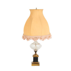 Vintage STIFFEL Crystal on Brass Plinth Table Lamp