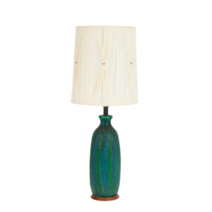 Vintage QUARTITE CREATIVE CORP Table Lamp in Blue-Green Lava Glaze