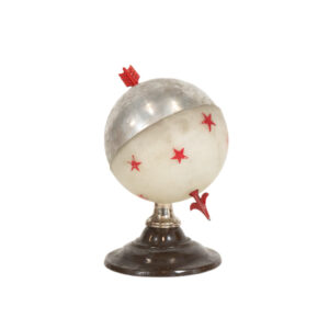 Vintage Globe Lamp with Red Arrow and Star Accents