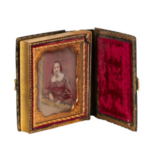 Antique Dual Sided Daguerreotype Portraits in Leather Case