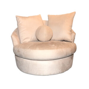SOFA TREND Oversized Swivel Chair in Beige Microfiber Upholstery