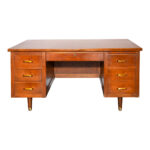 Vintage Mid Century Modern Walnut Executive Desk