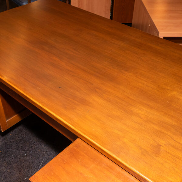 Vintage Mid Century Modern Walnut Executive Desk - Image 3