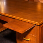 Vintage Mid Century Modern Walnut Executive Desk - Image 4