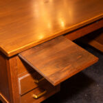 Vintage Mid Century Modern Walnut Executive Desk - Image 6