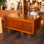 Vintage Mid Century Modern Walnut Executive Desk - Image 10