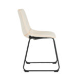 Set of 8 Scoop Seat Dining Chairs in White Faux Leather Upholstery - Image 6