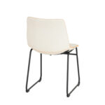 Set of 8 Scoop Seat Dining Chairs in White Faux Leather Upholstery - Image 7