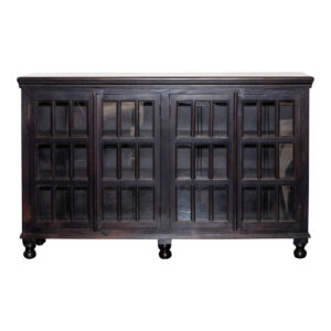 Four Door Bookcase in Black Finish