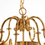 Regency Style 6 Light Lantern Pendant with Brass and Black Frame - Image 3