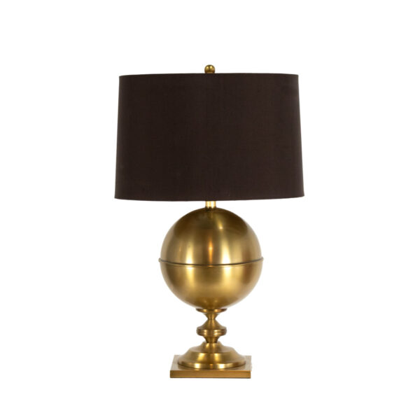 Brass Bishop Style Lamp with Black Shade - Image 1