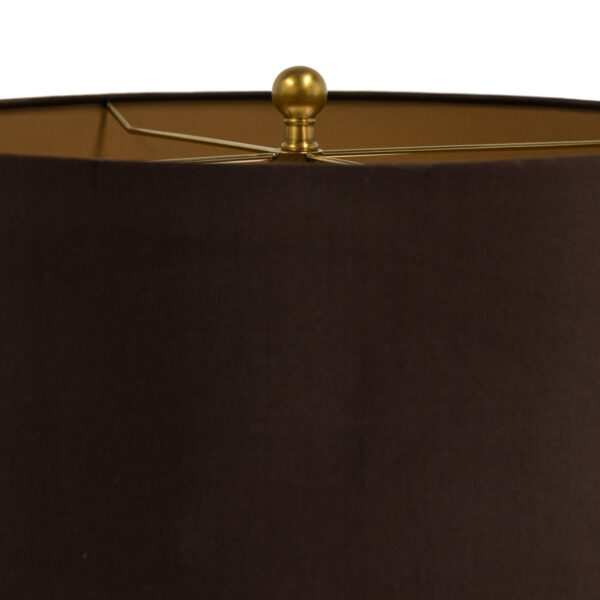 Brass Bishop Style Lamp with Black Shade - Image 2