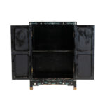 Vintage Chinoiserie Two Door Cabinet in Black Finish - Image 2