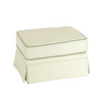 Skirted Ottoman in Sage and Gold