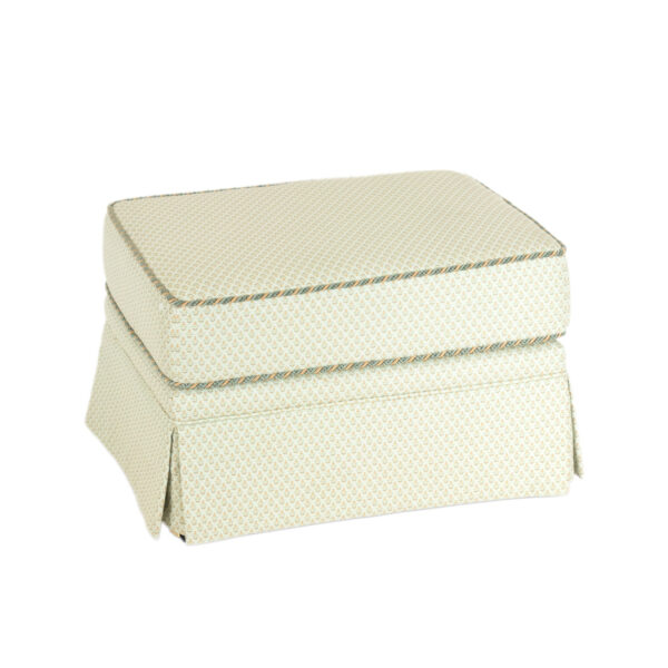 Skirted Ottoman in Sage and Gold - Image 1