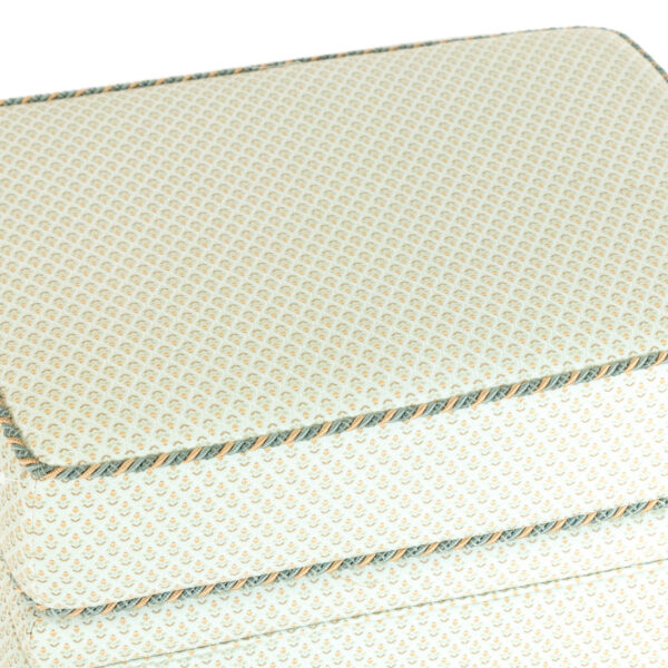 Skirted Ottoman in Sage and Gold - Image 2