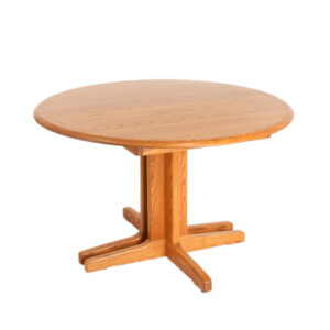 ATHOL TABLE MANUFACTURING COMPANY Round Ash Dining Table with 4 Leaves