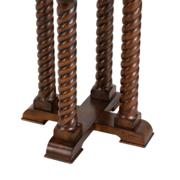 Round Slate Top Side Table with Spiral Turned Legs - Image 3
