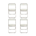 Vintage Set of 4 Italian Lucite and Chrome Folding Chairs