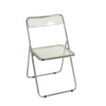 Vintage Set of 4 Italian Lucite and Chrome Folding Chairs - Image 2