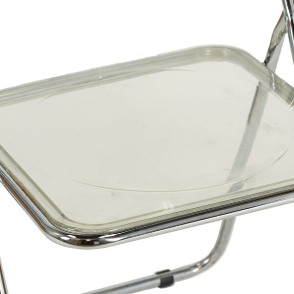 Vintage Set of 4 Italian Lucite and Chrome Folding Chairs - Image 4