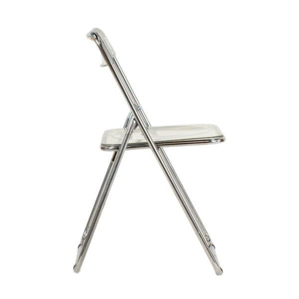 Vintage Set of 4 Italian Lucite and Chrome Folding Chairs - Image 6