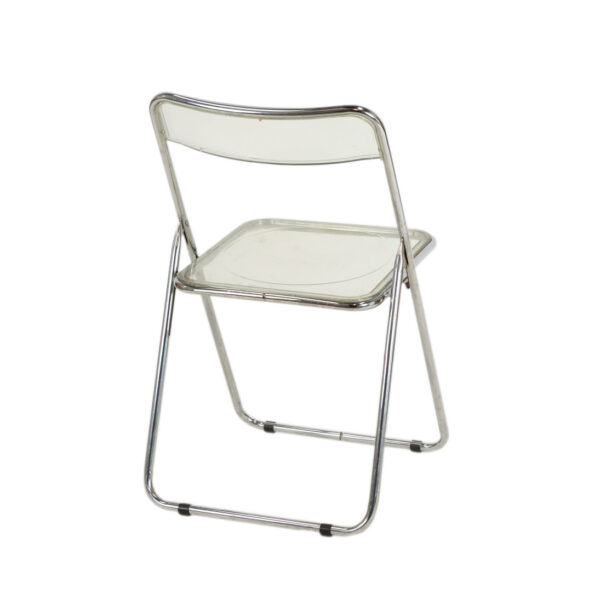 Vintage Set of 4 Italian Lucite and Chrome Folding Chairs - Image 7