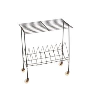 Vintage Mid Century Modern Wire Record Rack