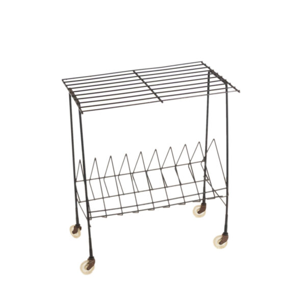 Vintage Mid Century Modern Wire Record Rack - Image 1