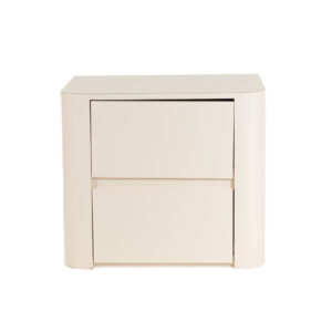 Post Modern Nightstand in White Laminate
