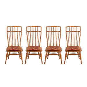 Set of 4 Spindle Back Dining Chairs