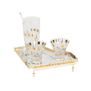 5 Piece Piano Motif Cocktail Set