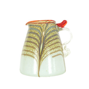 HENRY LEVINE Blown Glass Celedon Arch Pitcher