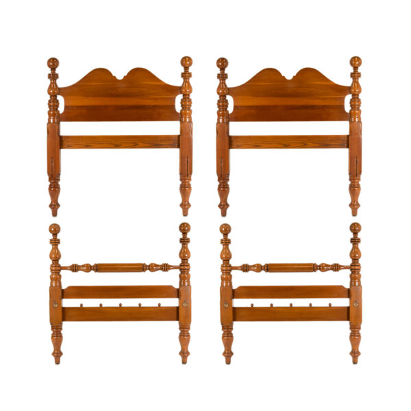 Vintage Pair of DAVIS CABINET CO. Twin Cannonball Beds - Image 1
