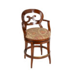 Set of 4 WOODBRIDGE Swivel Counter Stools with Floral Upholstery - Image 2