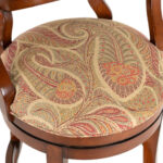 Set of 4 WOODBRIDGE Swivel Counter Stools with Floral Upholstery - Image 4